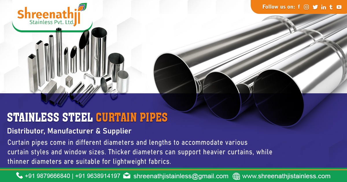 Supplier of Stainless Steel Curtain Pipes in Maharashtra