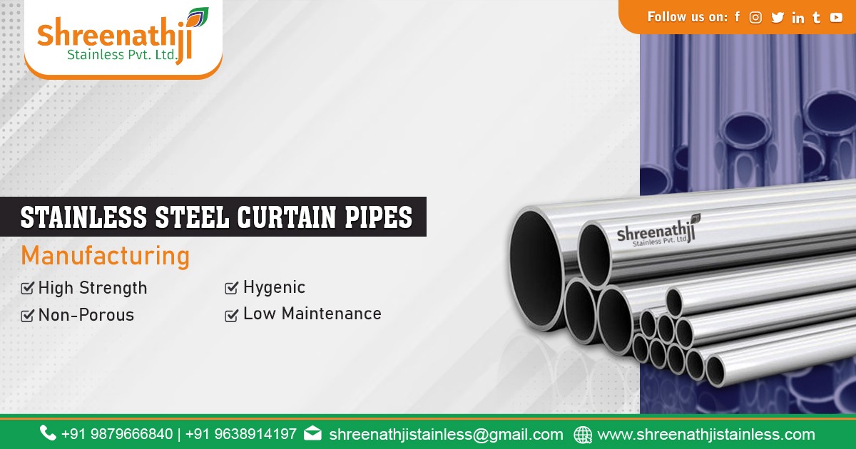 Stainless Steel Curtain Pipes By Shreenathji Stainless Pvt. Ltd.