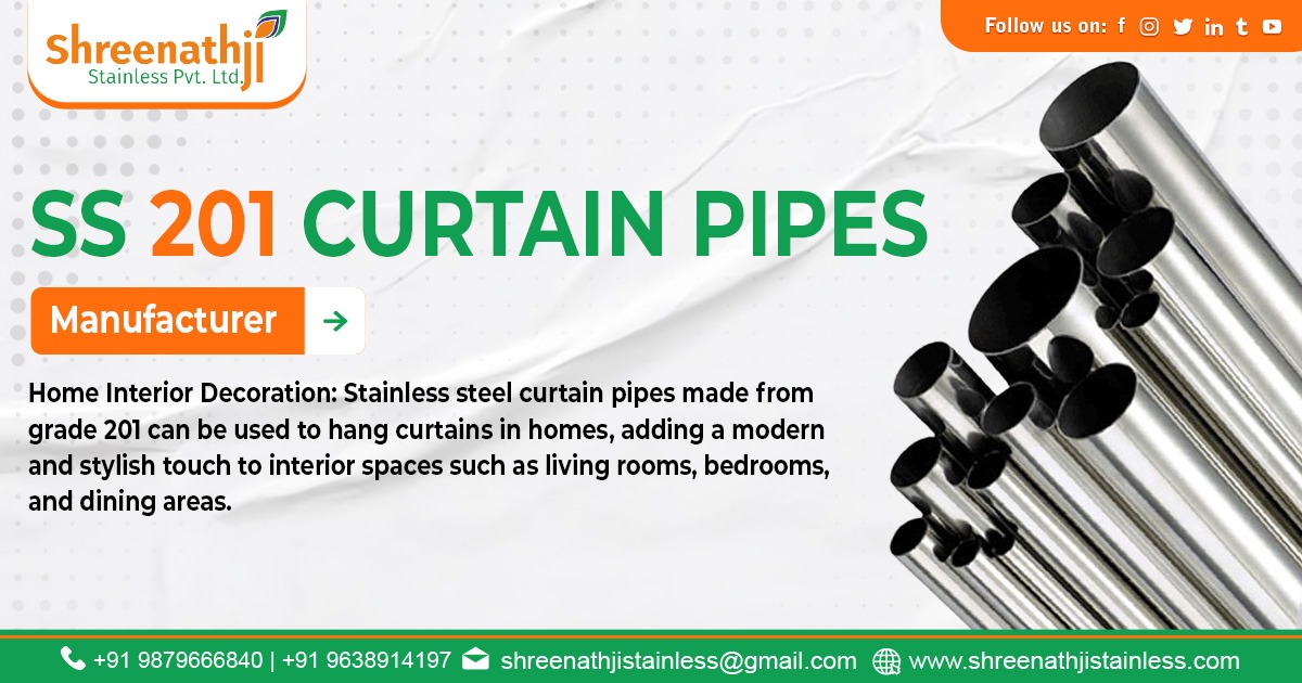 Stainless Steel 201 Curtain Pipe Supplier in Bengaluru