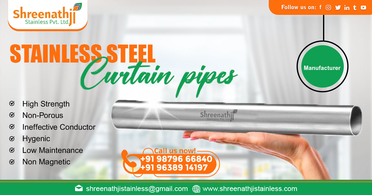 Supplier of Stainless Steel Curtain Pipes in Warangal