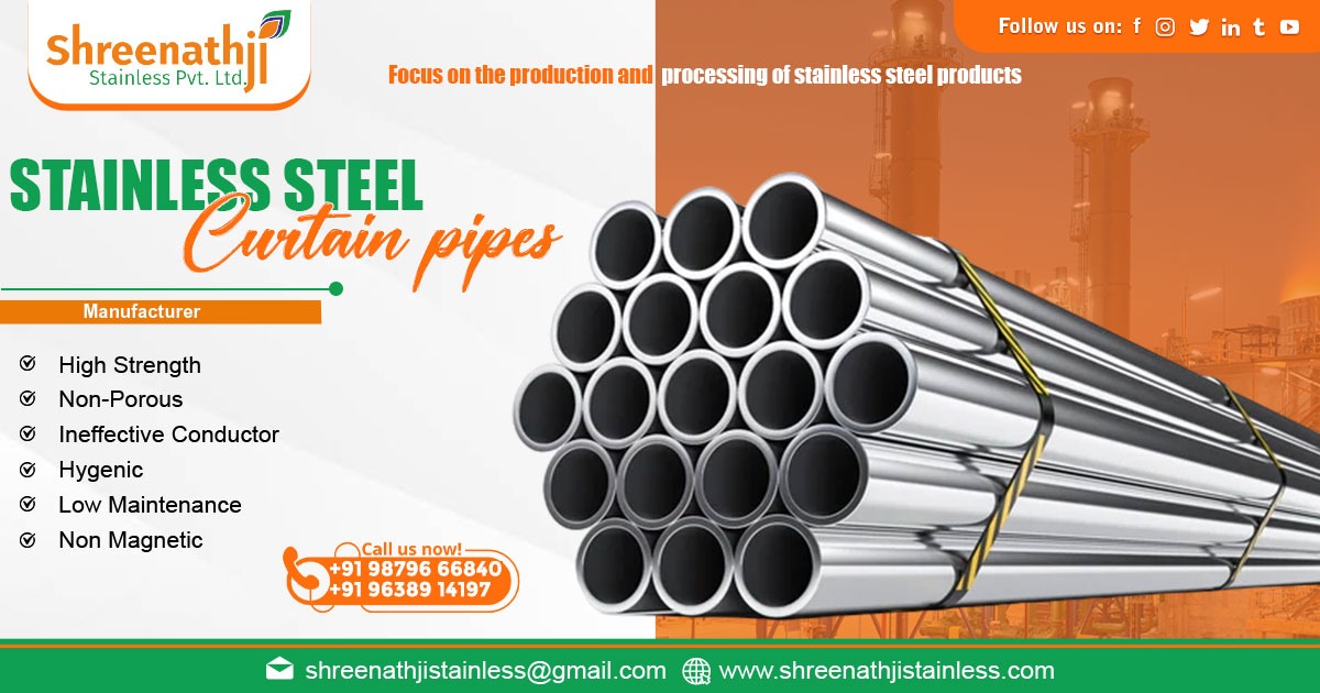 Supplier of Stainless Steel Curtain Pipe in Manipur