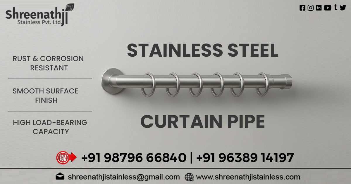 Polished Stainless Steel Curtain Rod in Tamil Nadu