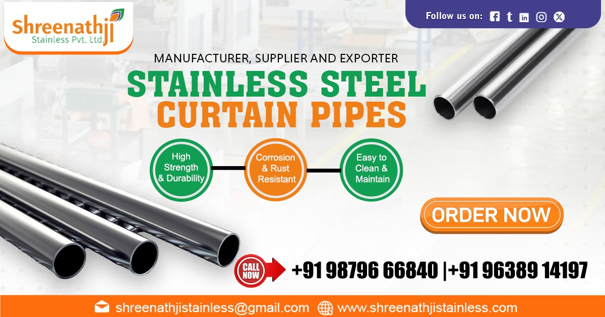 Durable Stainless Steel Curtain Pipe Supplier in Kerala