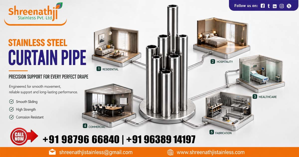Stainless Steel Curtain Pipe Supplier In Karnataka
